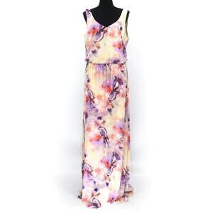 Show Me Your Mumu Floral Sleeveless V-Neck Kendall Dress Large NEW Long Maxi